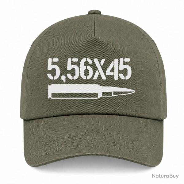 Casquette Arme - Cartouche 5.56�45 - Kaki / Blanc