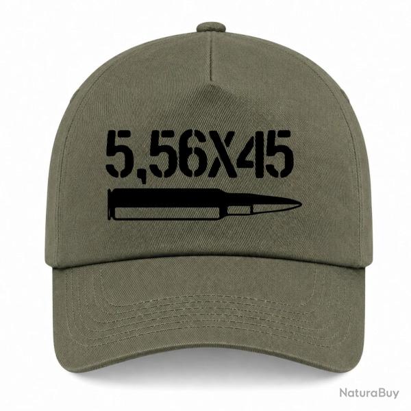 Casquette Arme - Cartouche 5.56�45 - Kaki / Noir