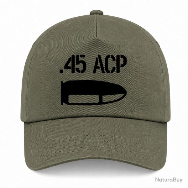 Casquette Arme - Cartouche 45 ACP - Kaki / Noir