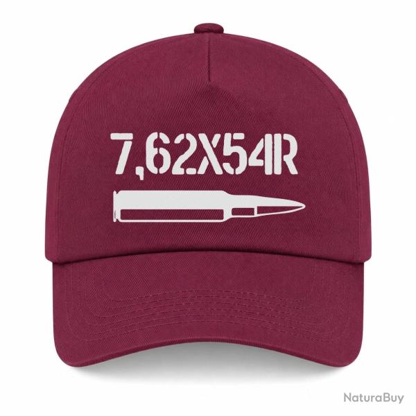 Casquette Arme - Cartouche 7,62x54r - Bordeaux
