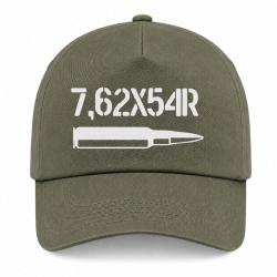 Casquette Arme - Cartouche 7,62x54r - Kaki / Blanc