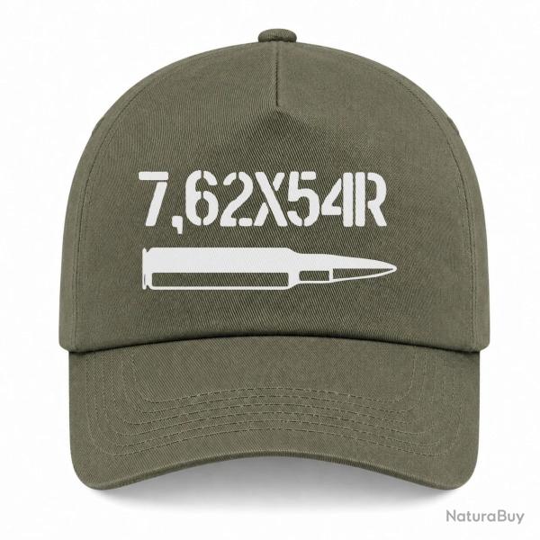 Casquette Arme - Cartouche 7,62x54r - Kaki / Blanc