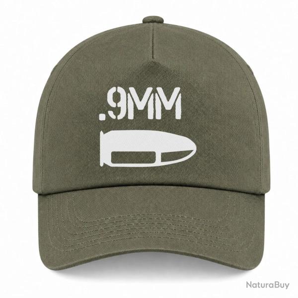 Casquette Arme - Cartouche 9mm - Kaki / Blanc