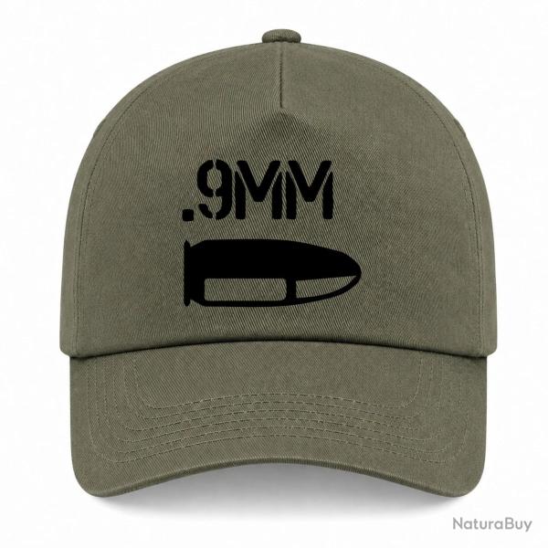 Casquette Arme - Cartouche 9mm - Kaki / Noir