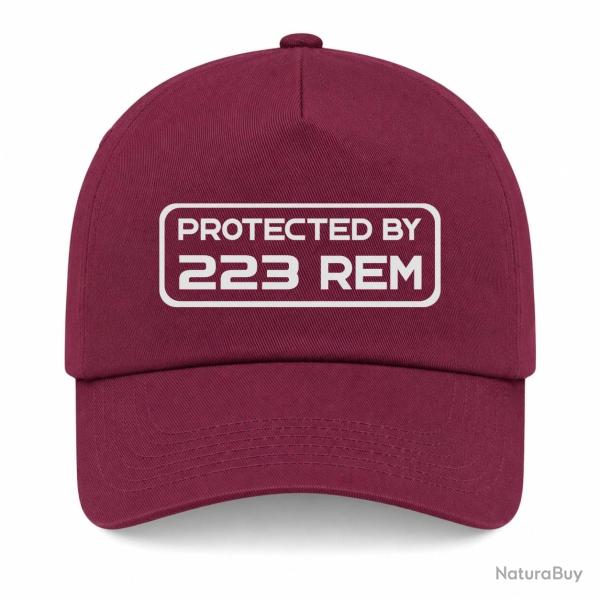 Casquette Arme - Protected By 223 rem - Bordeaux