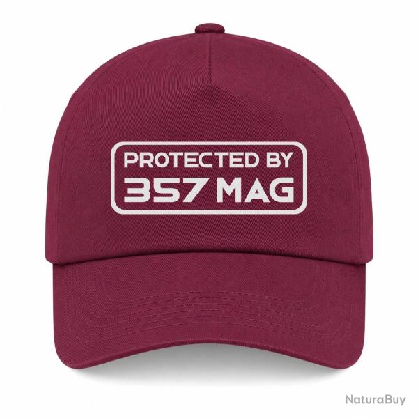 Casquette Arme - Protected By 357 Magnum - Bordeaux