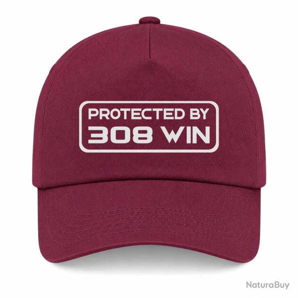 Casquette Arme - Protected By 308 Winchester - Bordeaux