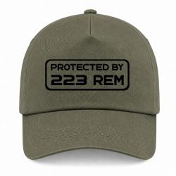 Casquette Arme - Protected By 223 rem - Kaki / Noir