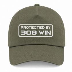 Casquette Arme - Protected By 308 Winchester - Kaki / Blanc