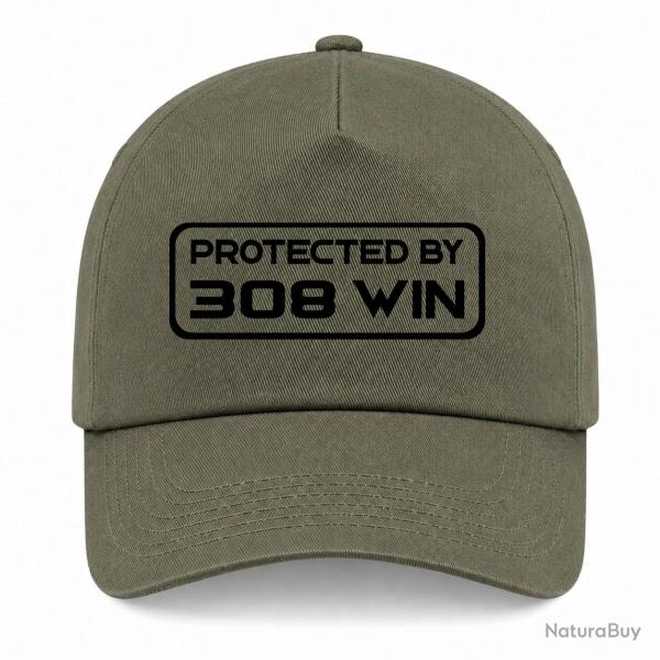 Casquette Arme - Protected By 308 Winchester - Kaki / Noir
