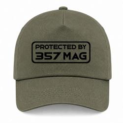 Casquette Arme - Protected By 357 Magnum - Kaki / Noir