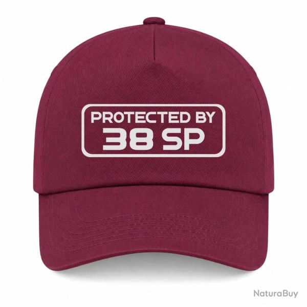 Casquette Arme - Protected By 38 Special - Bordeaux