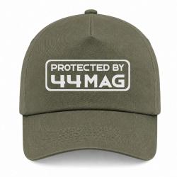 Casquette Arme - Protected By 44 magnum - Kaki / Blanc