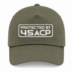Casquette Arme - Protected by 45 ACP - Kaki / Blanc