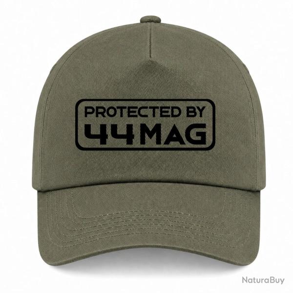 Casquette Arme - Protected By 44 magnum - Kaki / Noir
