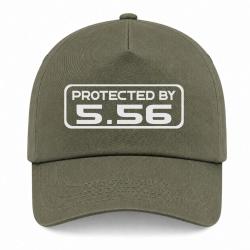 Casquette Arme - Protected By 5.56 - Kaki / Blanc