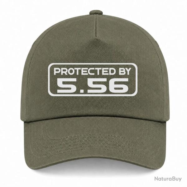 Casquette Arme - Protected By 5.56 - Kaki / Blanc