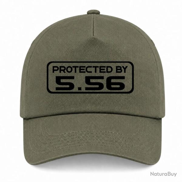 Casquette Arme - Protected By 5.56 - Kaki / Noir