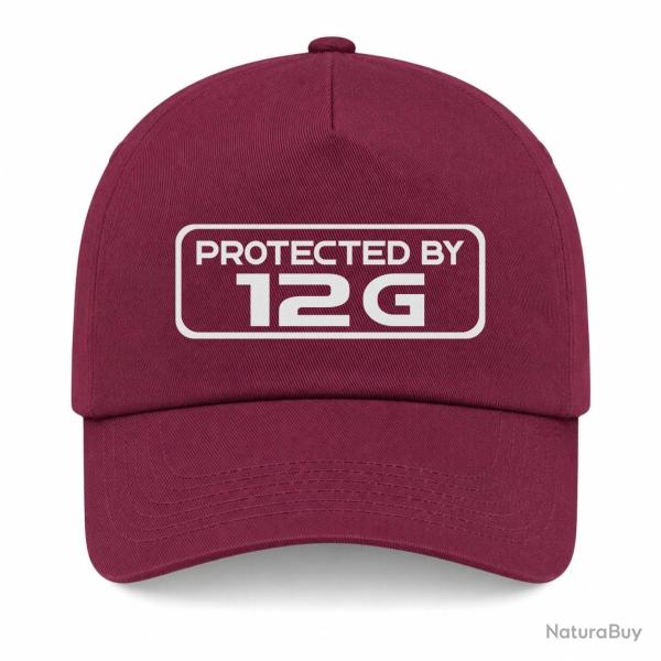 Casquette Arme - Protected By Calibre 12 - Bordeaux