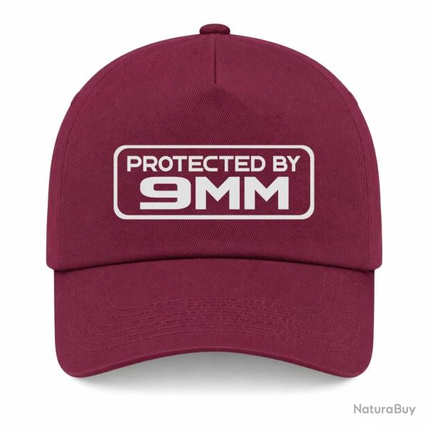 Casquette Arme - Protected by 9mm - Bordeaux