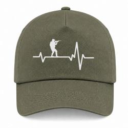 Casquette Militaire - Battement de Coeur - Kaki / Blanc