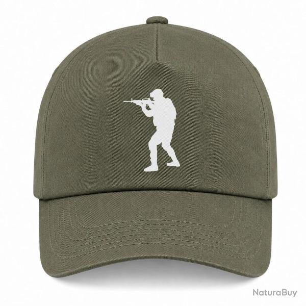 Casquette Militaire - AR15 - Kaki / Blanc