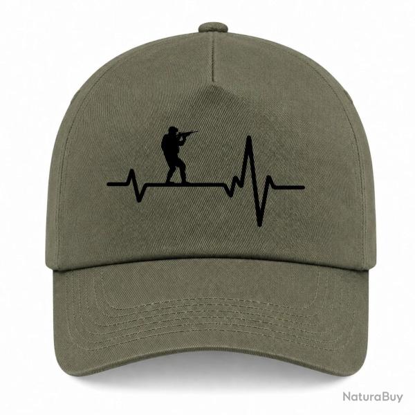 Casquette Militaire - Battement de Coeur - Kaki / Noir