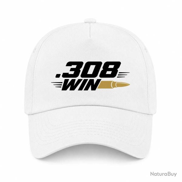 Casquette Tir Sportif - .308 Win - Cartouche - Blanc / Orange