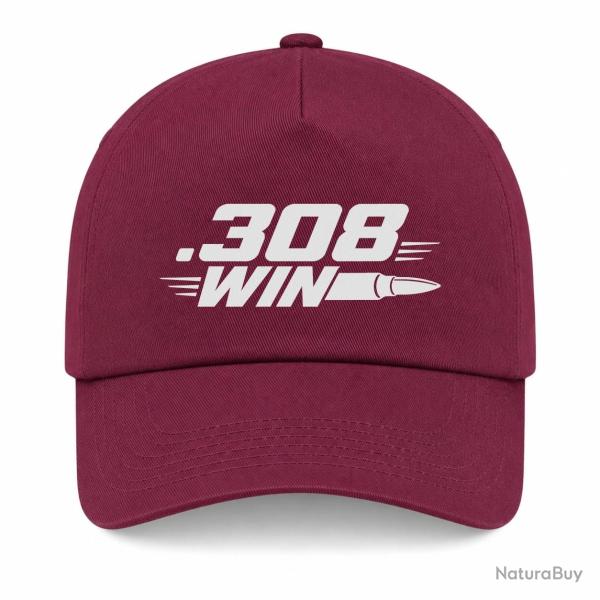 Casquette Tir Sportif - .308 Win - Cartouche - Bordeaux