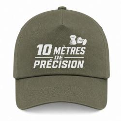 Casquette Tir Sportif - 10 m de pr&eacute;cision - Kaki / Blanc
