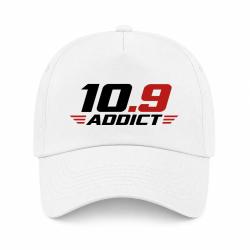 Casquette Tir Sportif - 10.9 Addict - Typographie - Blanc / Orange