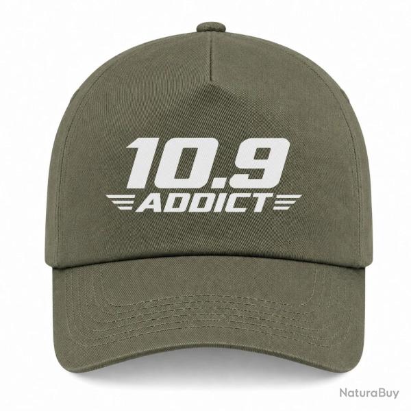 Casquette Tir Sportif - 10.9 Addict - Typographie - Kaki / Blanc