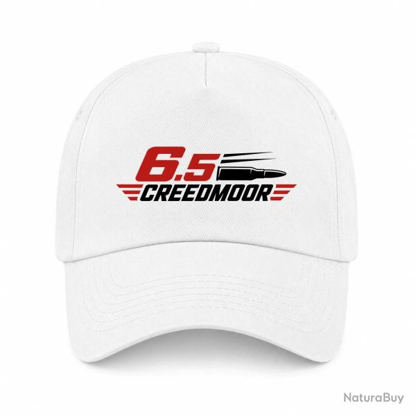 Casquette Tir Sportif - 6.5 Creedmoor - Cartouche - Blanc / Orange