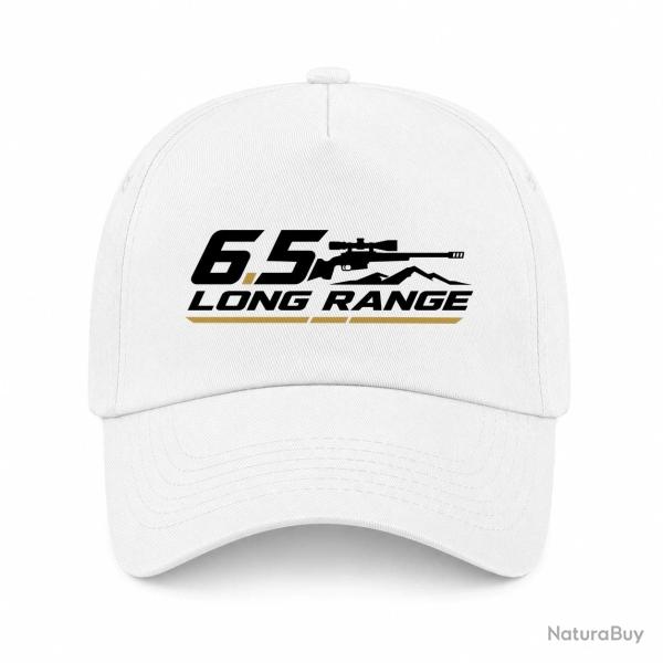 Casquette Tir Sportif - 6.5 Long Range - Carabine et montagne - Blanc / Orange