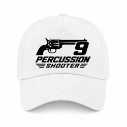 Casquette Tir Sportif - 9 Percussion Shooter - Revolver - Blanc