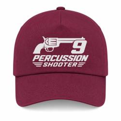 Casquette Tir Sportif - 9 Percussion Shooter - Revolver - Bordeaux