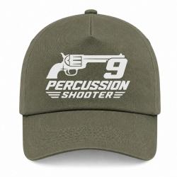 Casquette Tir Sportif - 9 Percussion Shooter - Revolver - Kaki / Blanc
