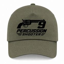 Casquette Tir Sportif - 9 Percussion Shooter - Revolver - Kaki / Noir