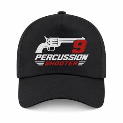 Casquette Tir Sportif - 9 Percussion Shooter - Revolver - Noir / Orange