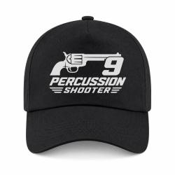Casquette Tir Sportif - 9 Percussion Shooter - Revolver - Noir