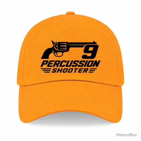 Casquette Tir Sportif - 9 Percussion Shooter - Revolver - Jaune
