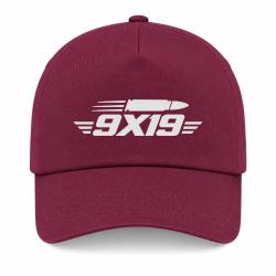Casquette Tir Sportif - 9&times;19 - Cartouche - Bordeaux
