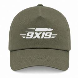 Casquette Tir Sportif - 9&times;19 - Cartouche - Kaki / Blanc