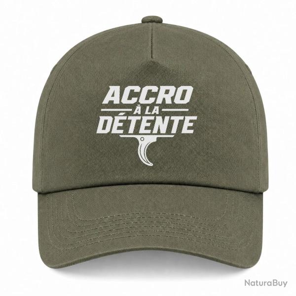 Casquette Tir Sportif - Accro � la d�tente - Kaki / Blanc