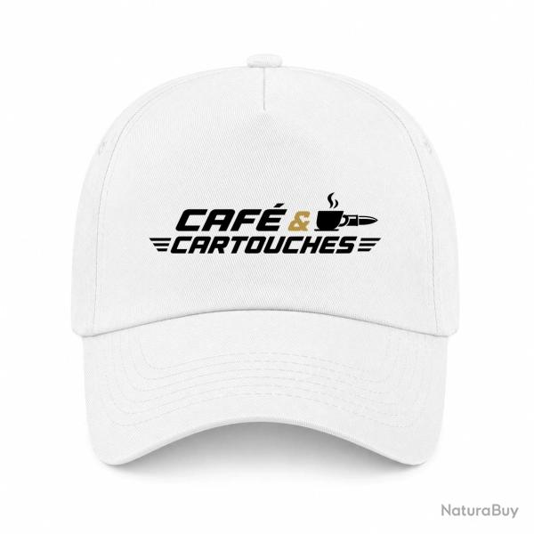 Casquette Tir Sportif - Caf� et cartouches - Blanc / Orange