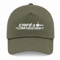 Casquette Tir Sportif - Caf&eacute; et cartouches - Kaki / Blanc
