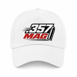 Casquette Tir Sportif - Calibre .357 Mag - Blanc / Orange