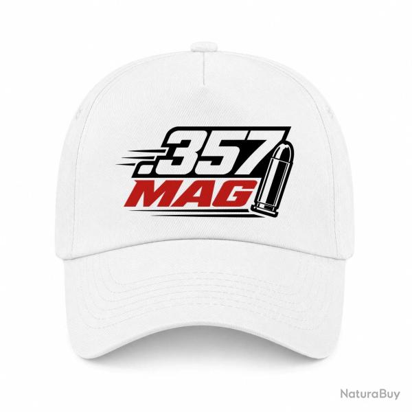 Casquette Tir Sportif - Calibre .357 Mag - Blanc / Orange