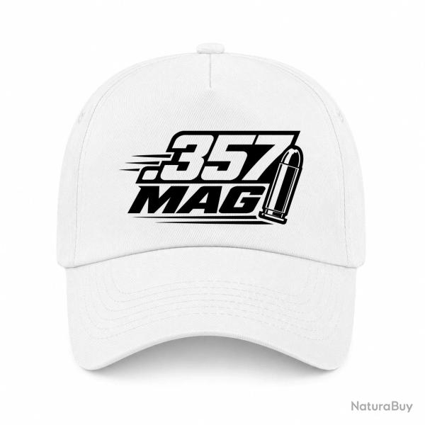 Casquette Tir Sportif - Calibre .357 Mag - Blanc