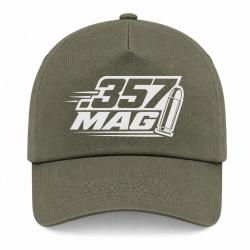 Casquette Tir Sportif - Calibre .357 Mag - Kaki / Blanc